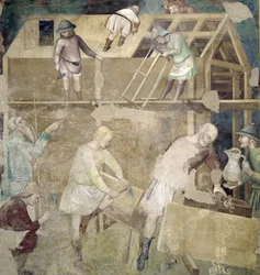Noé építi a bárkát, 1356-67